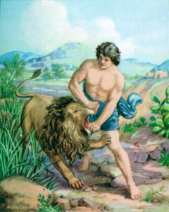From the Bible the Strong Man Samson