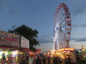 A Ferris wheel in a fairground